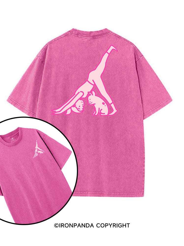 YOGA WITH MY DOG printed Gym Shirt