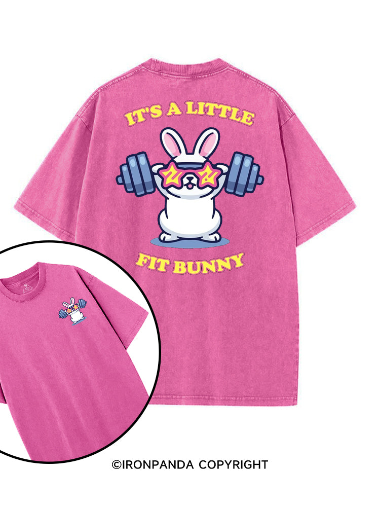 IT'S A LITTLE FIT BUNNY printed Gym Shirt