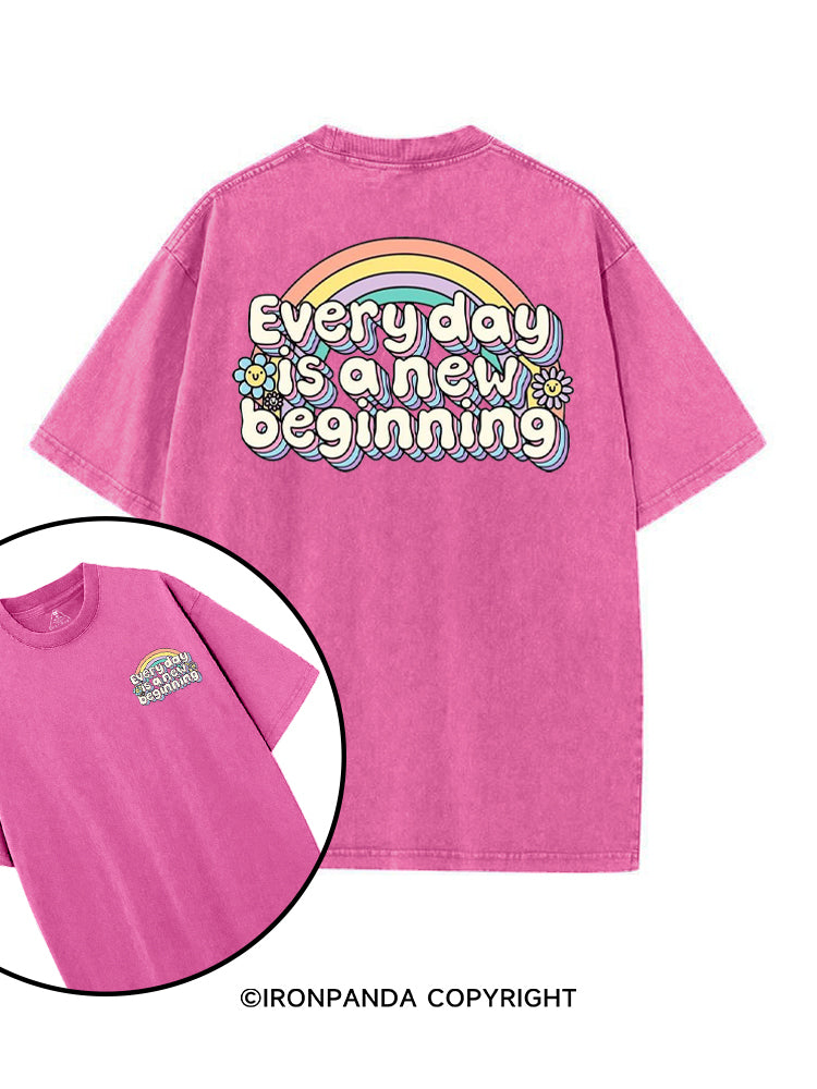 EVERY DAY IS A NEW BEGINNING printed Gym Shirt