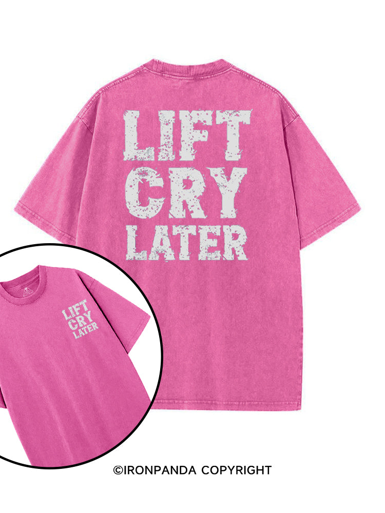 LIFT CRY LATER printed Gym Shirt