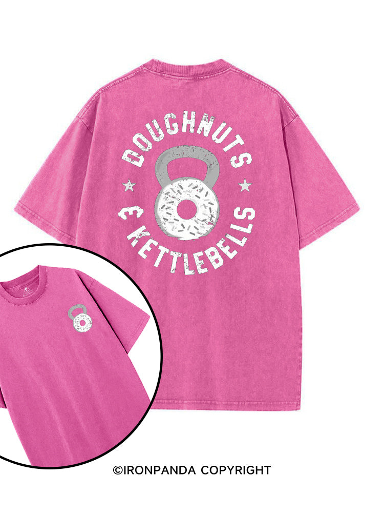 DOUGHNUTS & KETTLEBELLS printed Gym Shirt