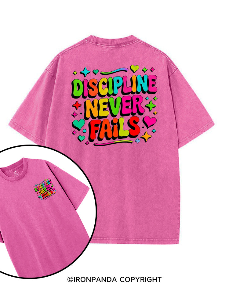 DISCIPLINE NEVER FAILS printed Gym Shirt