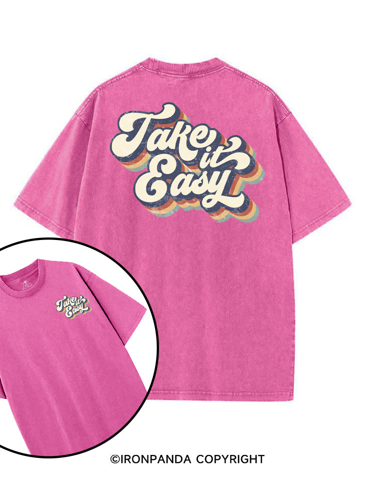 TAKE IT EASY printed Gym Shirt