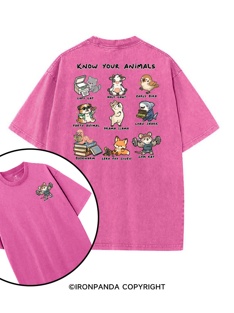 KNOW YOUR ANIMALS printed Gym Shirt