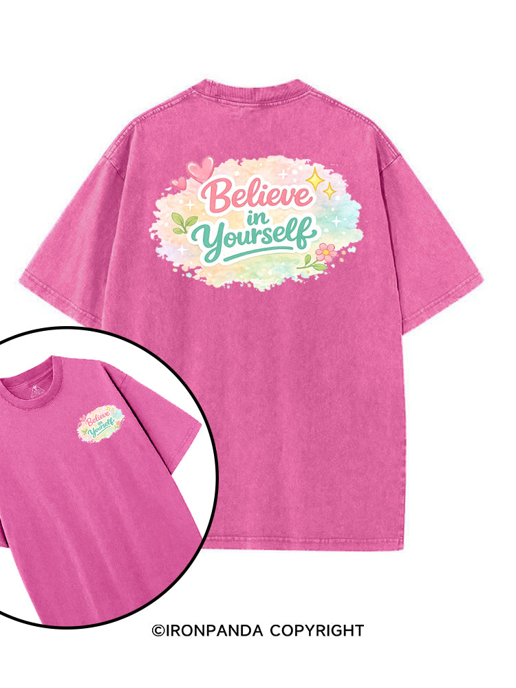BELIEVE IN YOURSELF printed Gym Shirt