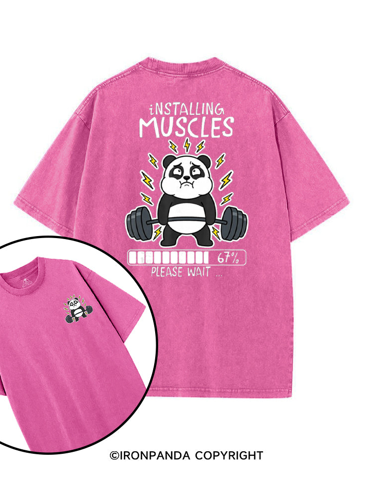 INSTALLING MUSCLES PLEASE WAIT printed Gym Shirt
