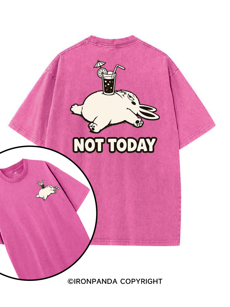 NOT TODAY BUNNY printed Gym Shirt