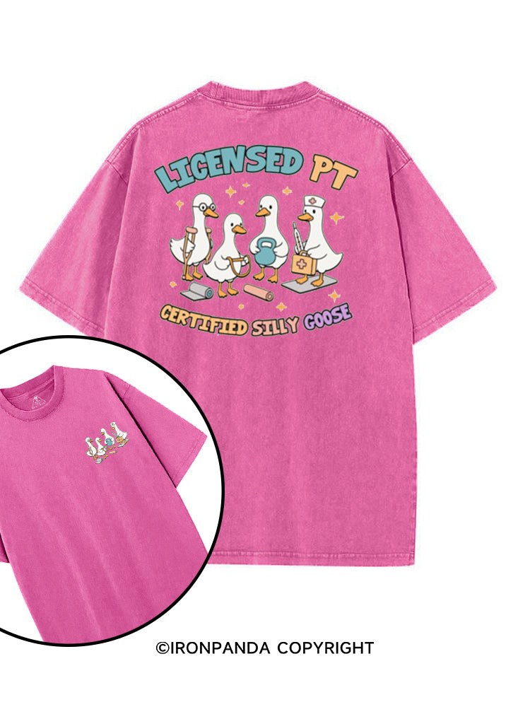 LICENSED PT CERTIFIED SILLY GOOSE printed Gym Shirt