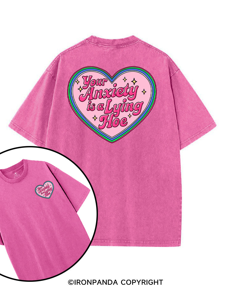 YOUR ANXIETY IS A LYING HOE printed Gym Shirt