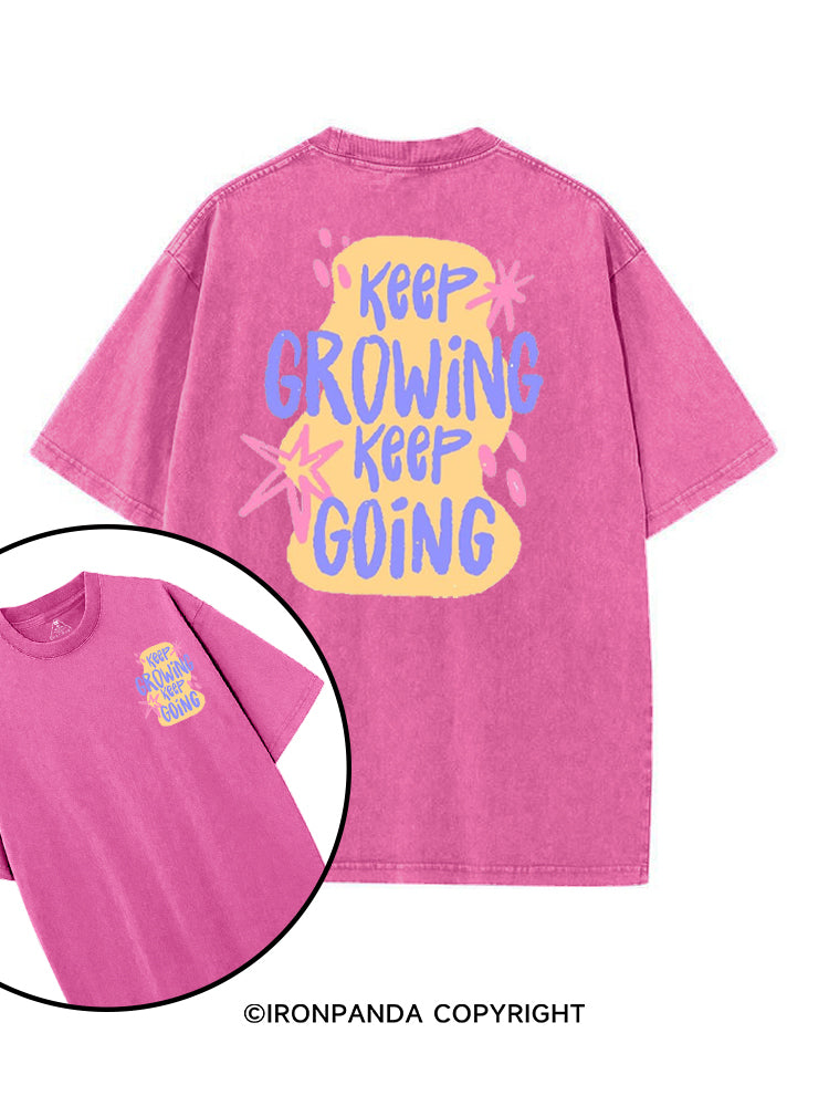KEEP GROWING KEEP GOING printed Gym Shirt