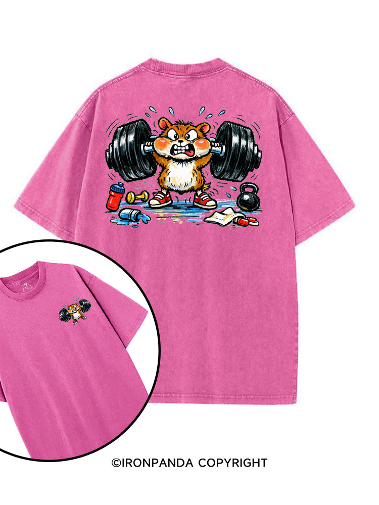 BARBELL BUN printed Gym Shirt