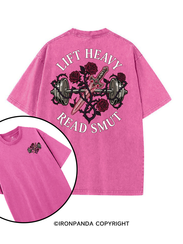 LIFT HEAVY READ SMUT printed Gym Shirt