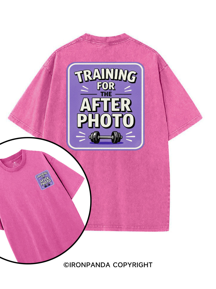TRAINING FOR THE AFTER PHOTO printed Gym Shirt