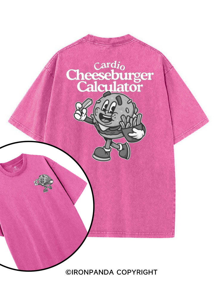CARDIO CHEESEBURGER CALCULATOR printed Gym Shirt
