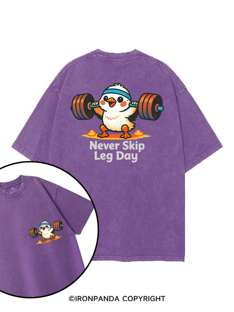 NEVER SKIP LEG DAY printed Gym Shirt