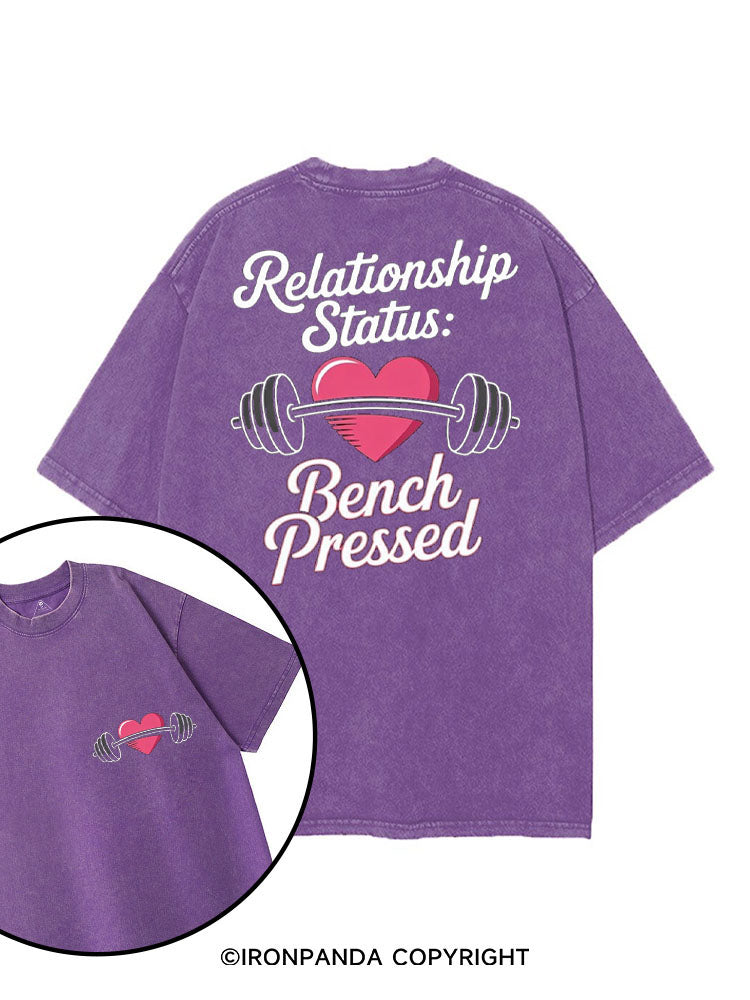 RELATIONSHIP STATUS BENCH PRESSED printed Gym Shirt