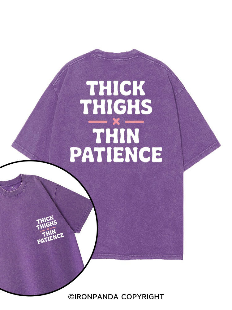 THICK THIGHS × THIN PATIENCE printed Gym Shirt