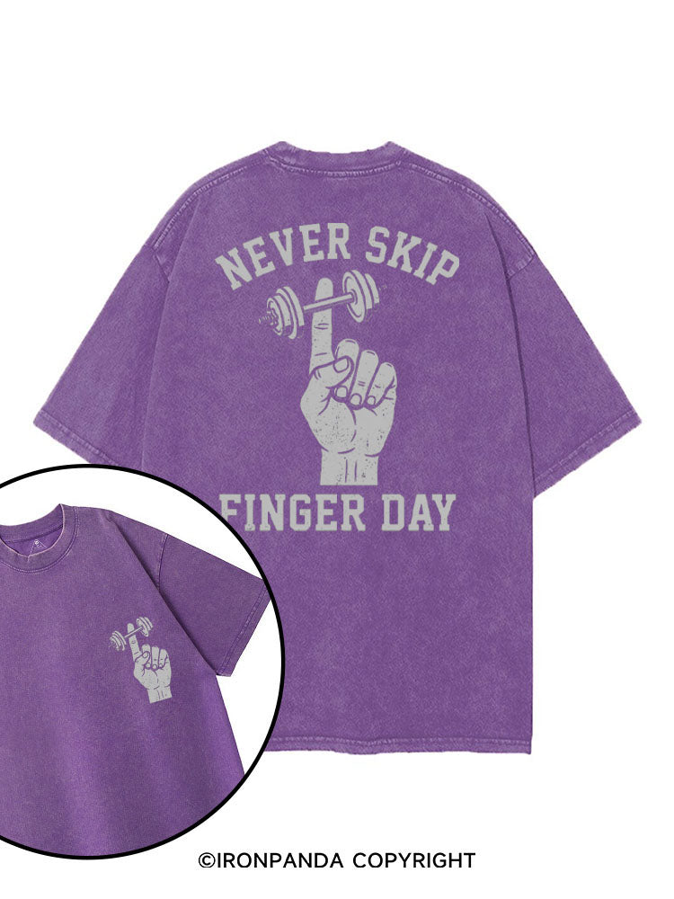 NEVER SKIP FINGER DAY printed Gym Shirt