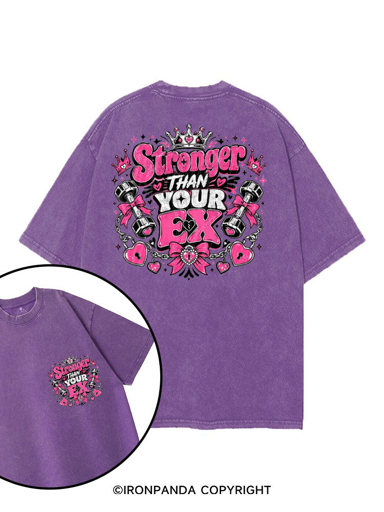 STRONGER THAN YOUR EX WORKOUT printed Gym Shirt