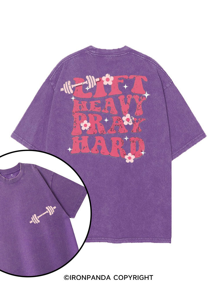 LIFT HEAVY PRAY HARD CHRISTIAN GYM printed Gym Shirt