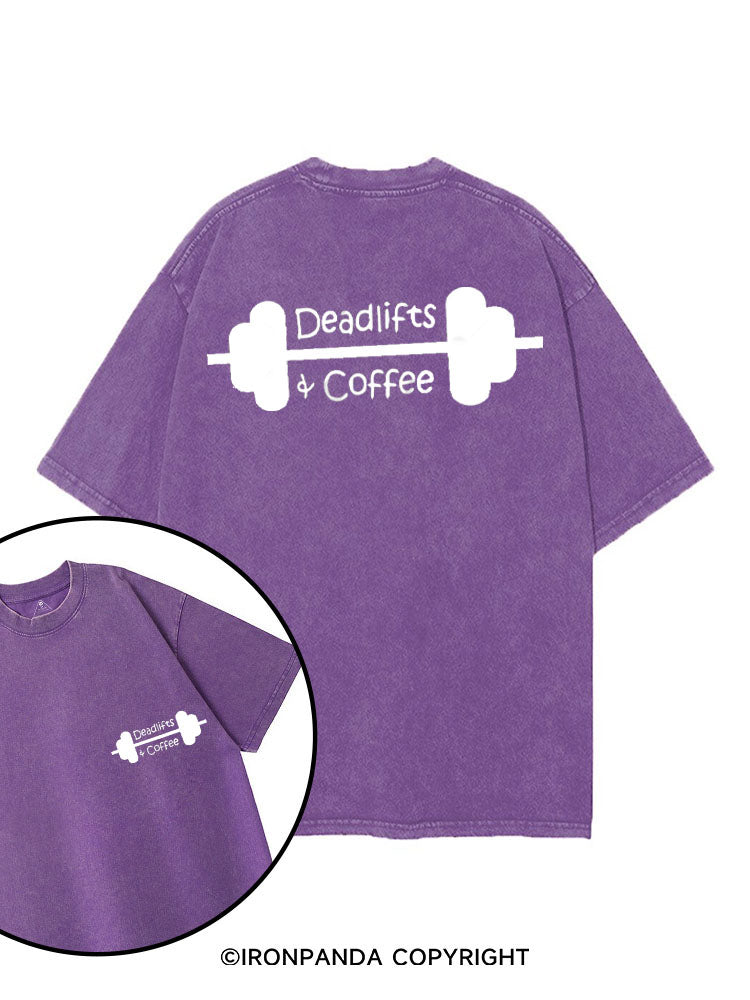 DEADLIFTS & COFFEE WORKOUT printed Gym Shirt