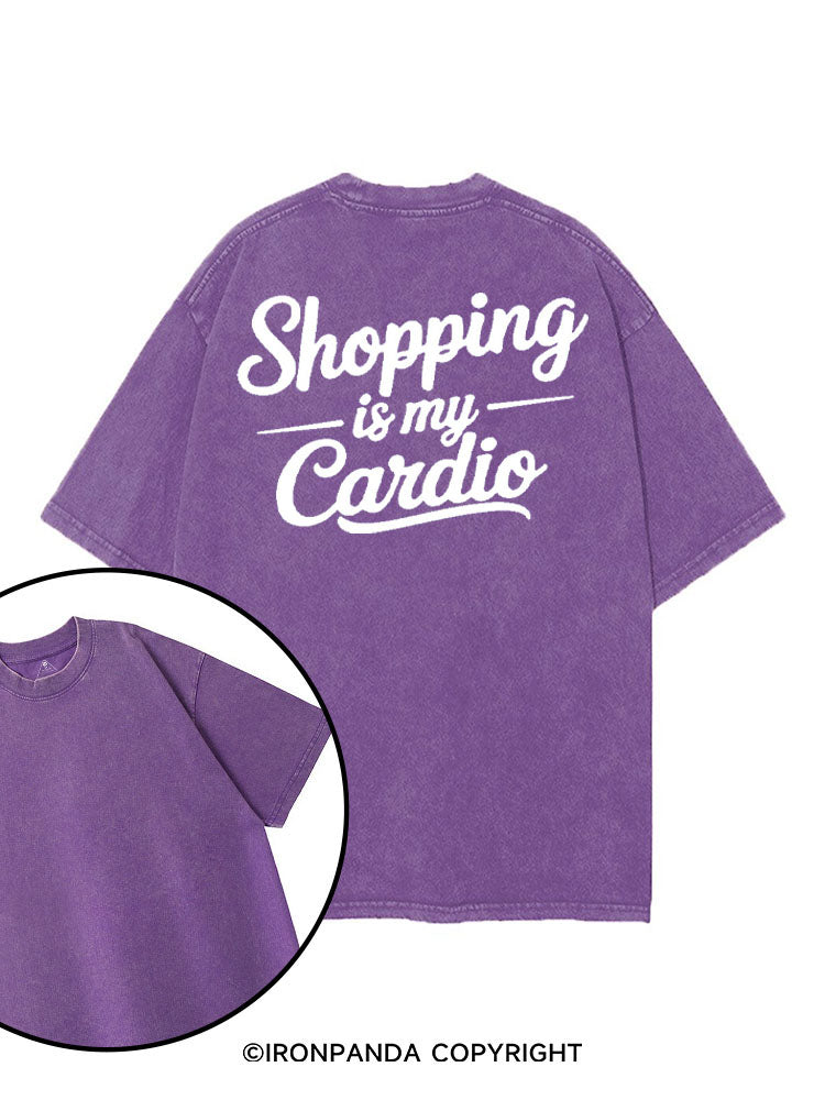 SHOPPING IS MY CARDIO printed Gym Shirt