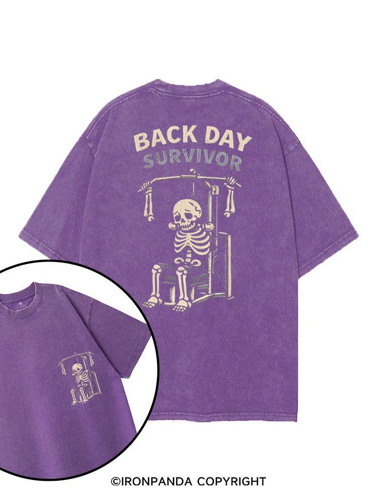 BACK DAY SURVIVOR SKELETON printed Gym Shirt