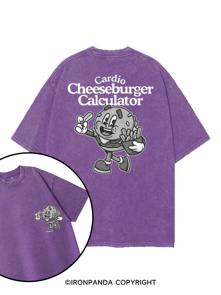 CARDIO CHEESEBURGER CALCULATOR printed Gym Shirt