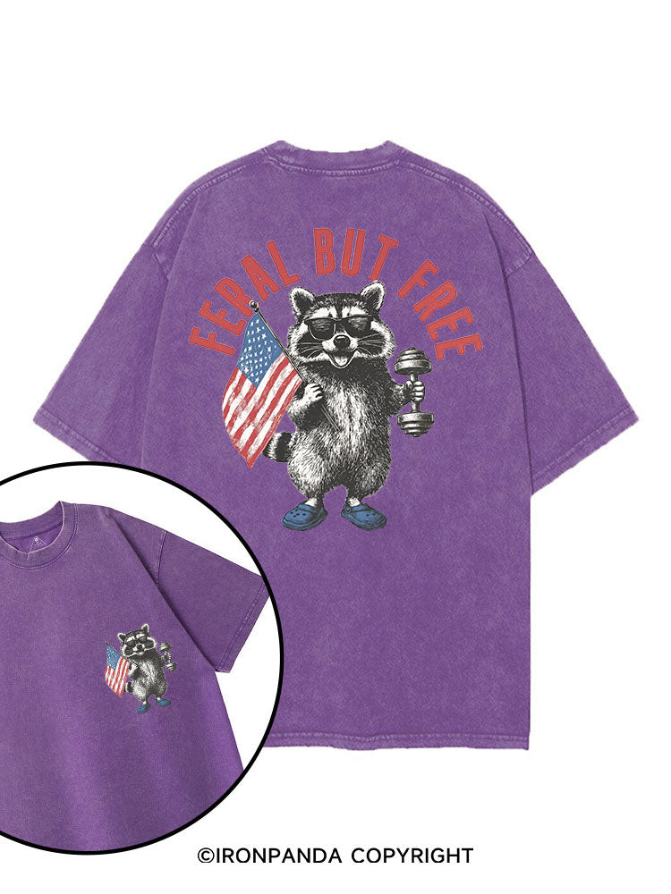 FERAL BUT FREE printed Gym Shirt