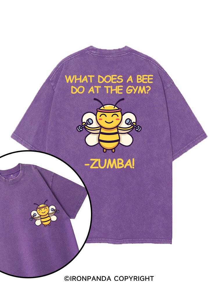 WHAT DOES A BEE DO AT THE GYM? -ZUMBA! printed Gym Shirt