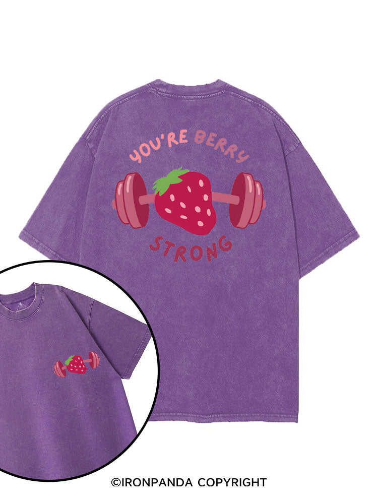 YOU'RE BERRY STRONG printed Gym Shirt