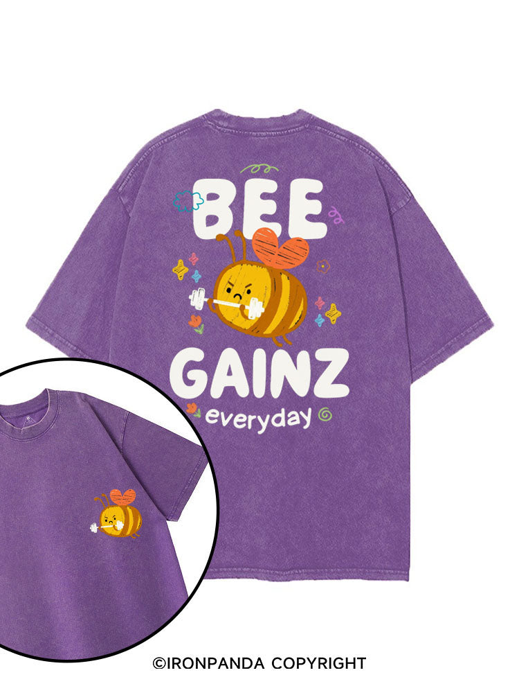 BEE GAINZ EVERYDAY printed Gym Shirt