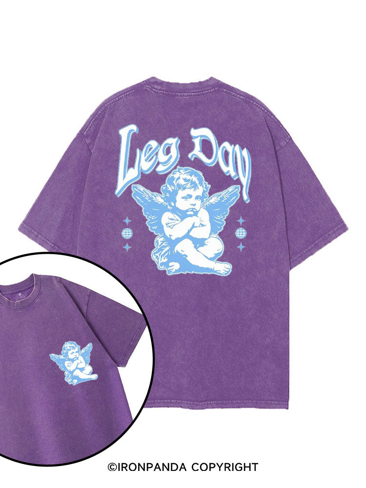 LEG DAY ANGLE printed Gym Shirt