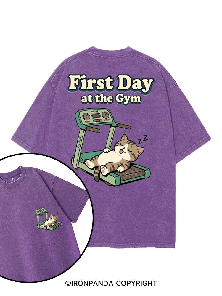 FIRST DAY AT THE GYM printed Gym Shirt