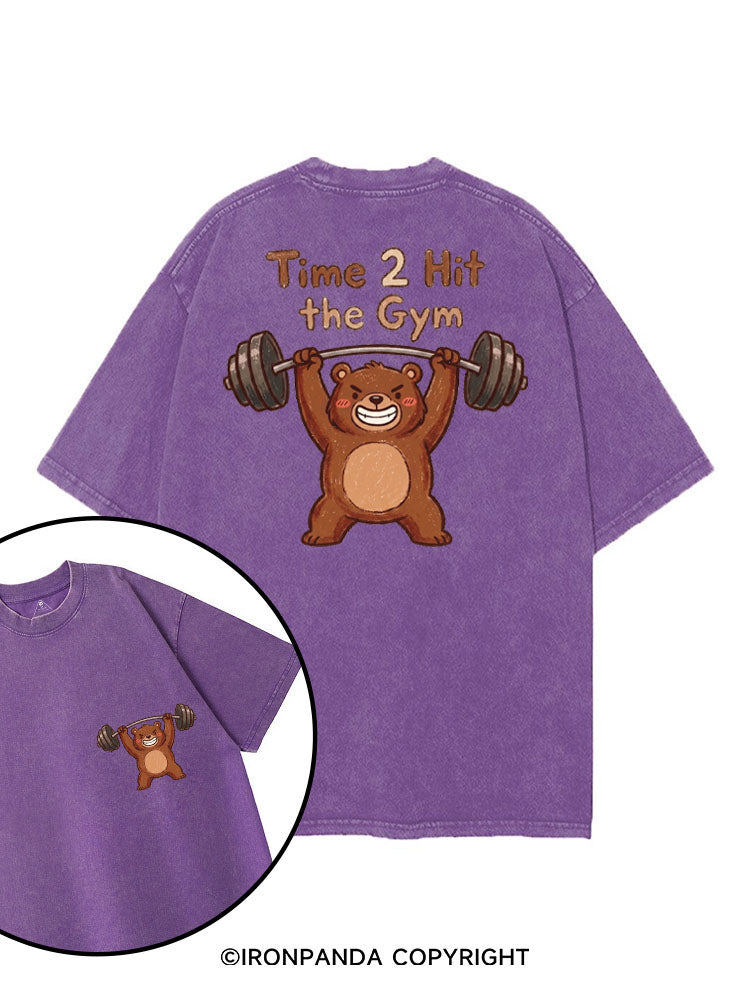 TIME 2 HIT THE GYM printed Gym Shirt