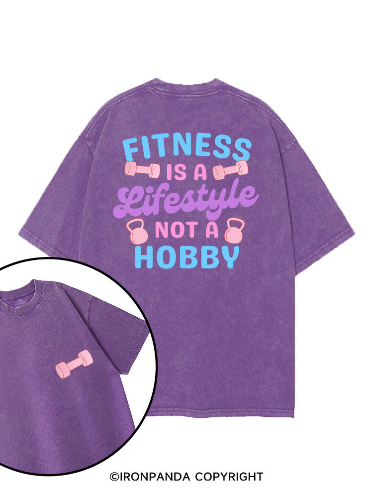 FITNESS IS A LIFESTYLE NOT A HOBBY printed Gym Shirt