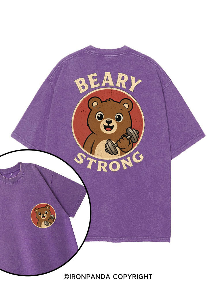 BEARY STRONG BEAR SWOLE printed Gym Shirt