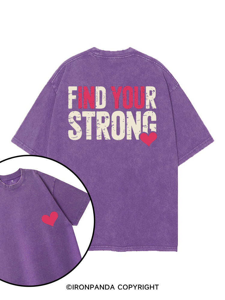 FIND YOUR STRONG printed Gym Shirt