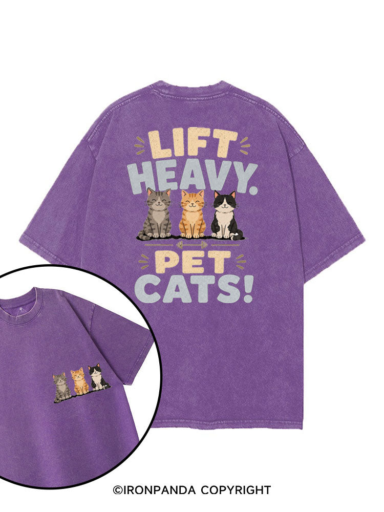 LIFT HEAVY PET CATS GYM printed Gym Shirt