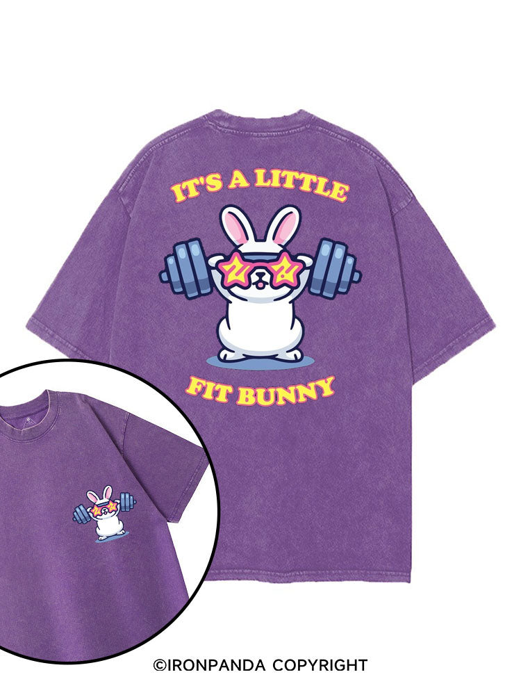 IT'S A LITTLE FIT BUNNY printed Gym Shirt