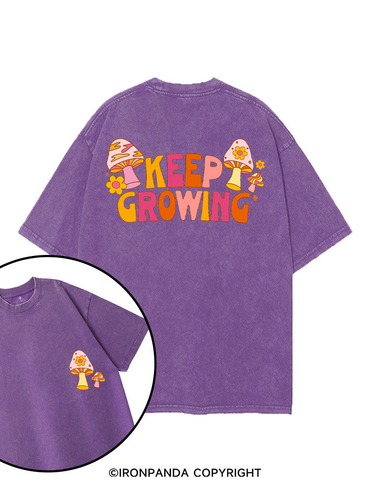 KEEP GROWING printed Gym Shirt