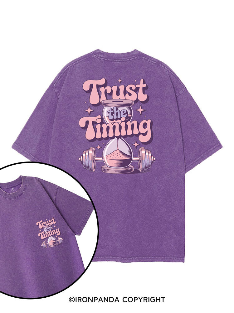 TRUST THE TIMING printed Gym Shirt