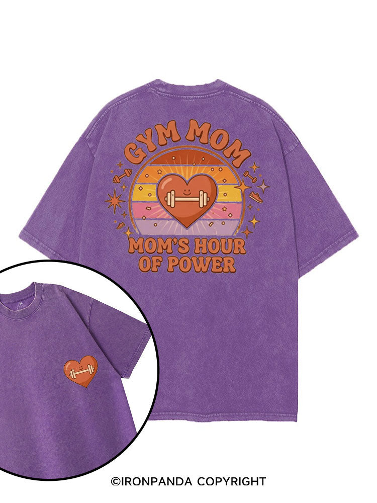 GYM MOM MOM'S HOUR OF POWER printed Gym Shirt