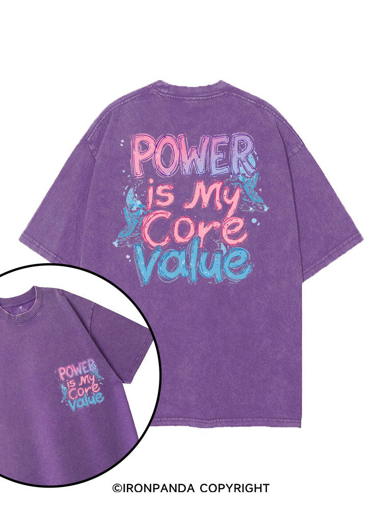 POWER IS MY  CORE VALUE printed Gym Shirt