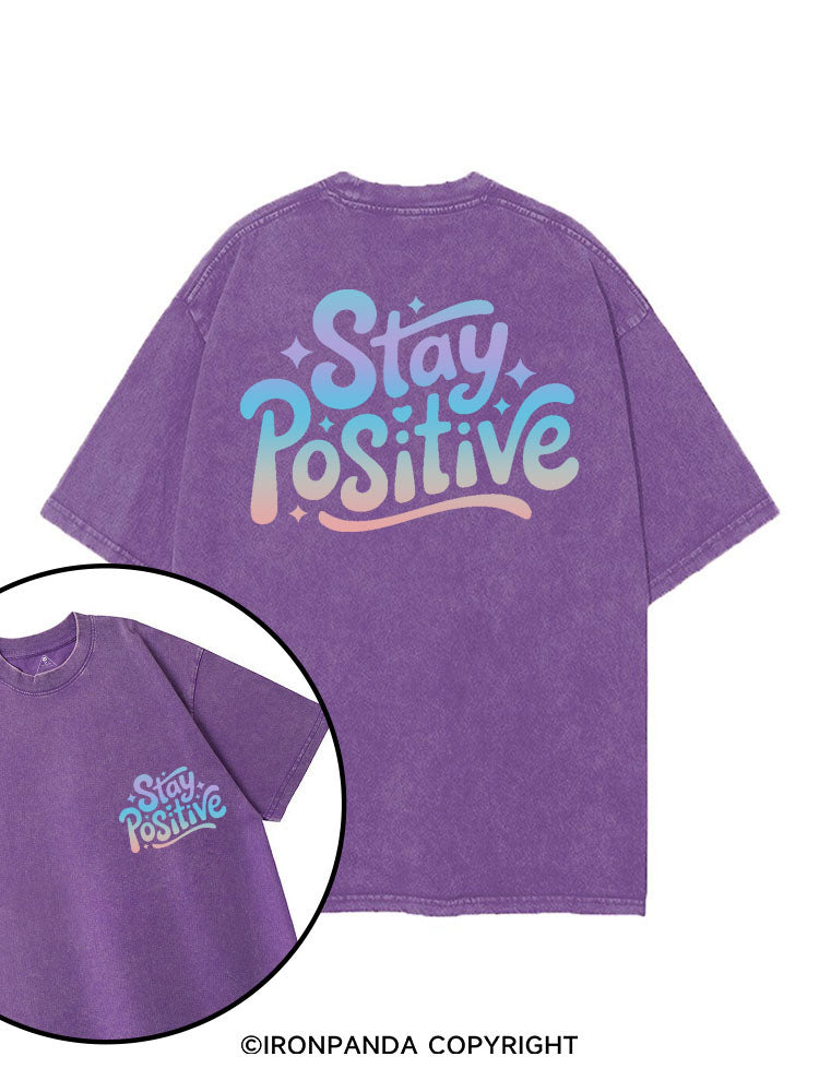 STAY POSITIVE printed Gym Shirt