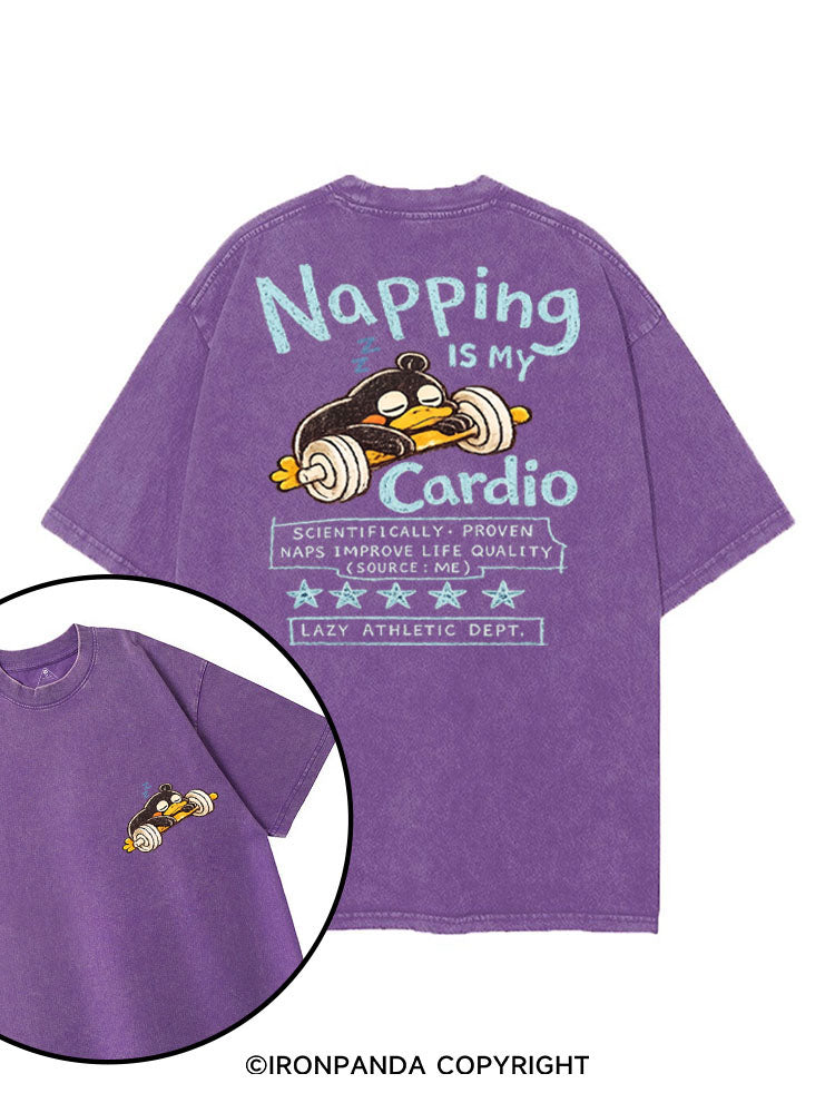 NAPPING IS MY CARDIO printed Gym Shirt
