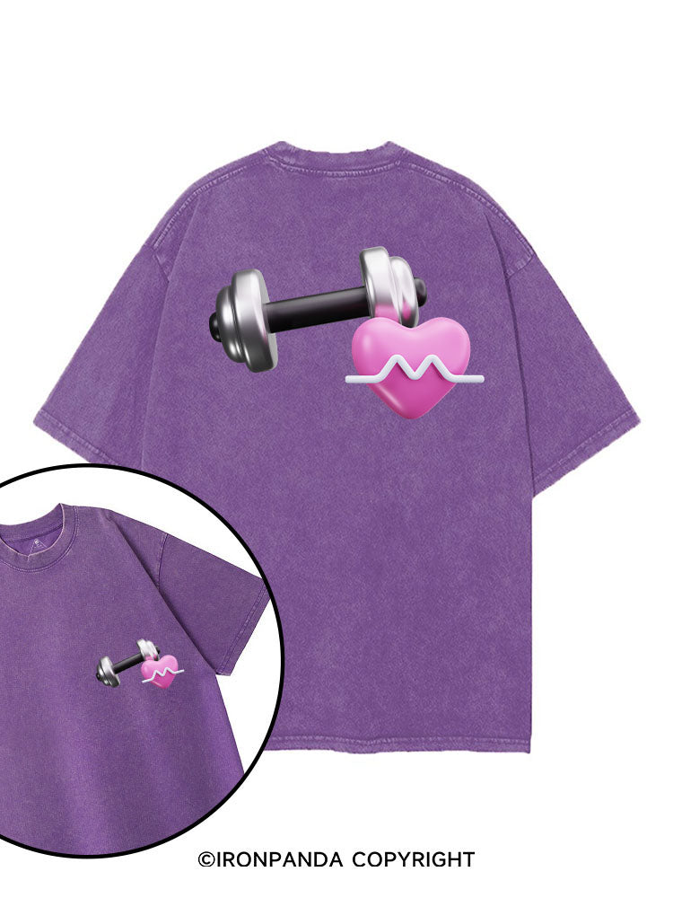 IRON HEARTBEAT printed Gym Shirt