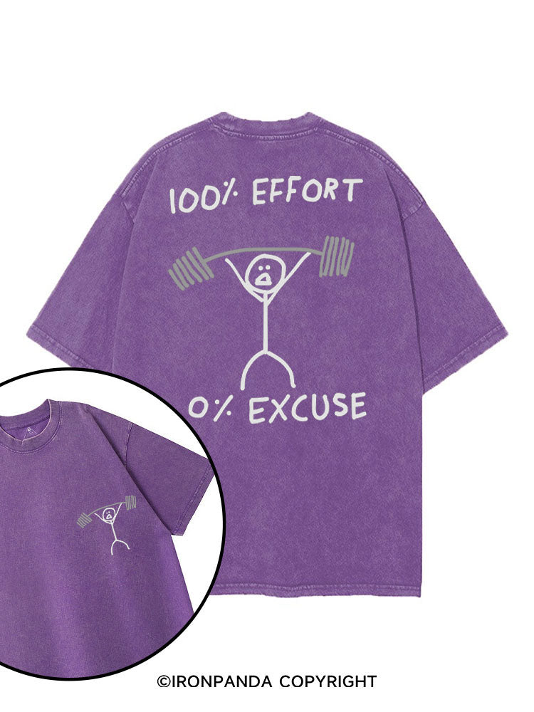 100% EFFORT 0% EXCUSE printed Gym Shirt