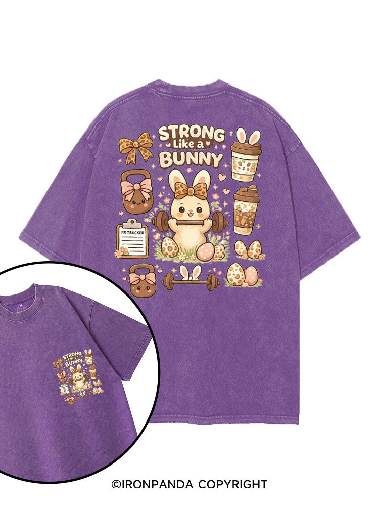 STRONG LIKE A BUNNY printed Gym Shirt