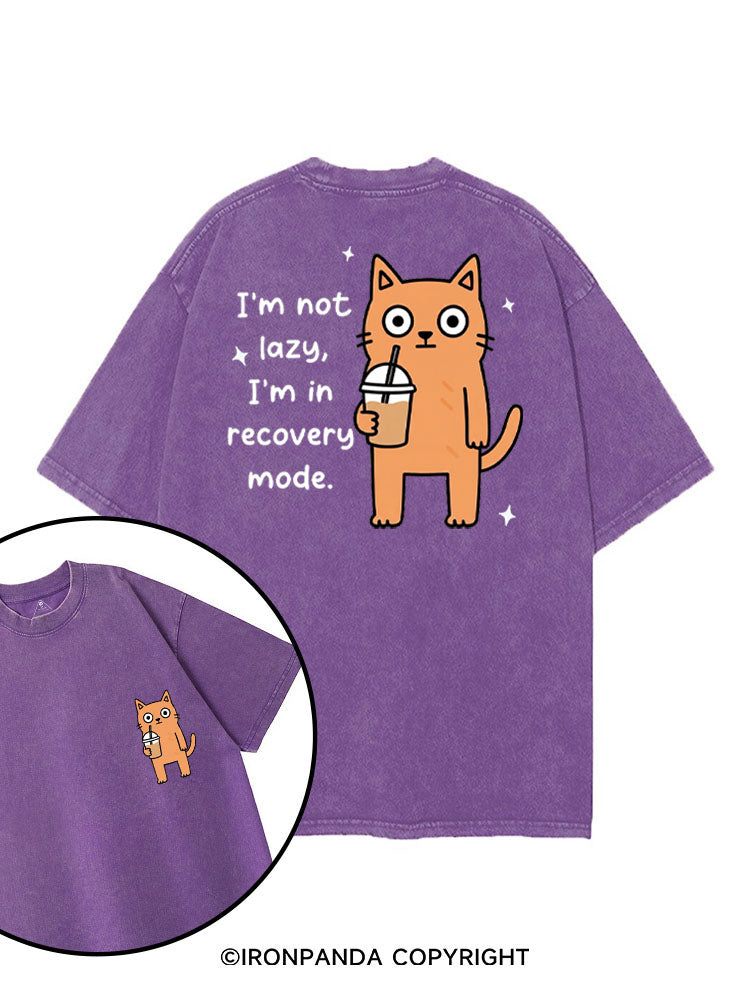 I'M NOT LAZY, I'M IN RECOVERY MODE printed Gym Shirt